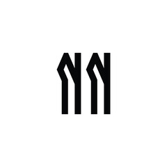 NN monogram logo design letter text name symbol monochrome logotype alphabet character simple logo
