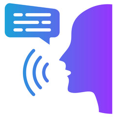 Speech glyph gradient icon