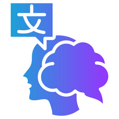 Language Skills glyph gradient icon