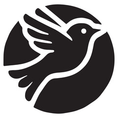 Silhouette of a bird on white background