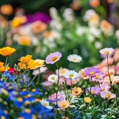 Obraz premium Cosmos flower blossom in garden