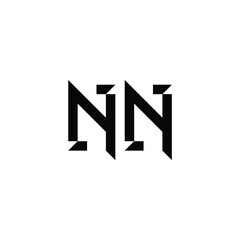 Obraz premium NN monogram logo design letter text name symbol monochrome logotype alphabet character simple logo