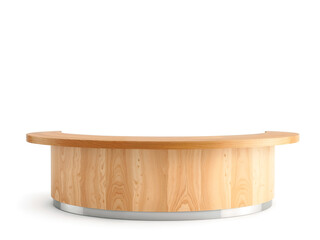 Wooden oval table with smooth finish and modern design for interior spaces isolated on white background. Generative AI