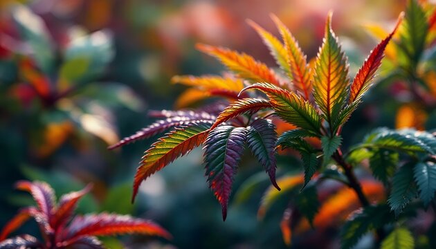 Vibrant Autumn Leaves Colorful Plant Photography