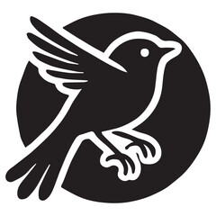 Silhouette of a bird on white background