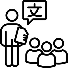 Language Learning line icon