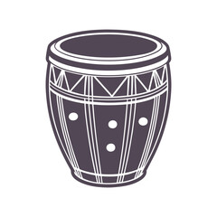 Percussion Conga Musical Instrument Outline Illustration