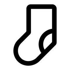 sock icon black with outline style