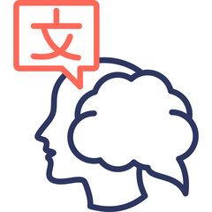 Language Skills line color icon