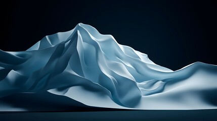 Obraz premium Abstract Blue Draped Landscape D Render Mountain Wave Fabric Texture