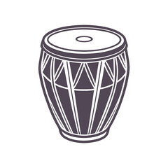 Conga Musical Instrument Silhouette Design Template Illustration