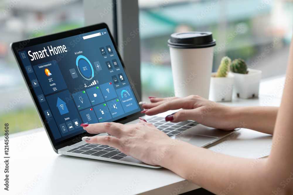 Poster smart home technology, centric remote control system with digital dashboard for air conditioning, sa