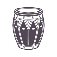 Conga Musical Instrument Silhouette Design Template Illustration