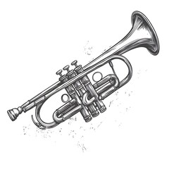 Naklejka premium Vector Trumpet Illustration, Music Instrument Design, Graphic Art, Editable Image, Background, Backgrounds, Illustrations, Musical Instruments