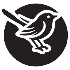 Silhouette of a bird on white background