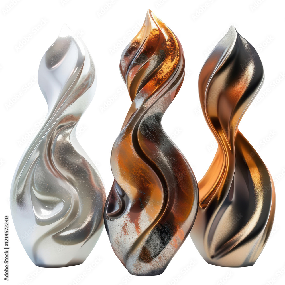 Poster elegant abstract vases with smooth curves and unique textures
