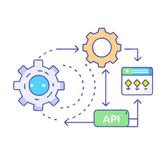api integration icon, api integration vector illustration-simple illustration of api integration, perfect for api integration logos and icons