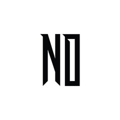 NO monogram logo design letter text name symbol monochrome logotype alphabet character simple logo