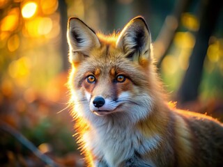 Red Fox Winter Shedding, Close Up, Wildlife Park, Tilt-Shift