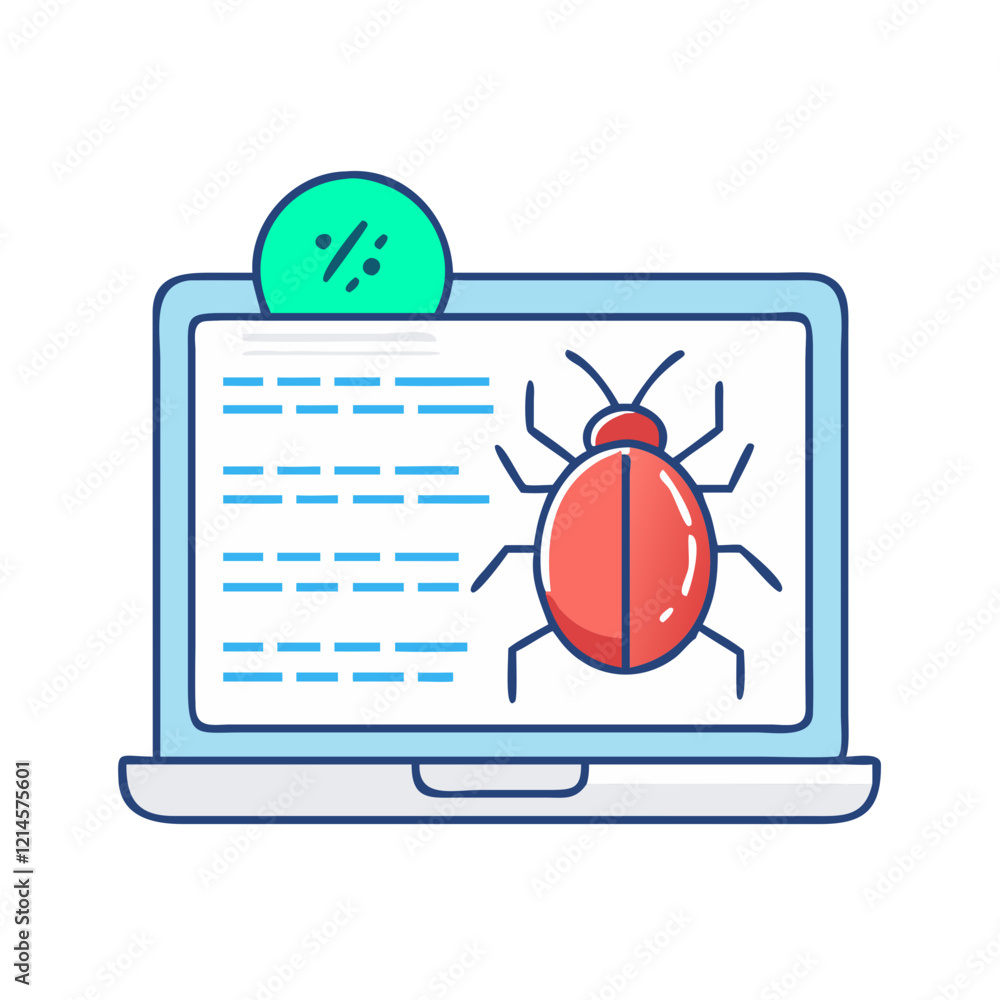 Fototapete coding bug icon, coding bug vector illustration-simple illustration of coding bug, perfect for codin