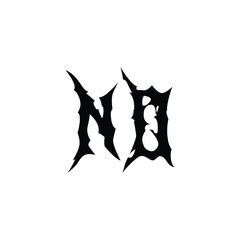 NO monogram logo design letter text name symbol monochrome logotype alphabet character simple logo