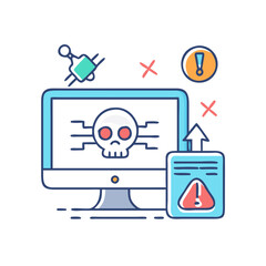 cyber attack icon, cyber attack vector illustration-simple illustration of cyber attack, perfect for cyber attack logos and icons