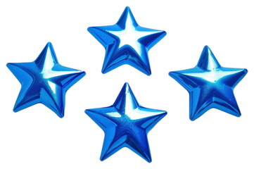 Obraz premium Blue Shiny Stars on a White Background for Decorative Use