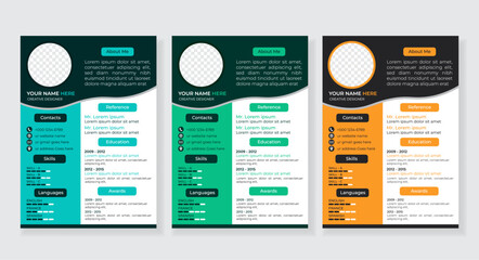 Creative clean CV design with vector file and fully editable. Best CV resume design for apply any company or Govt. job.