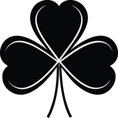 Three leaf clover vector illustration design, Three leaf clover silhouette, Three leaf clover line art vector