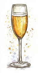 A Glass of Sparkling Champagne Bubbles Delight