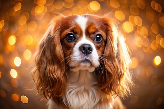 Adorable Ruby King Charles Cavalier Spaniel Portrait - High Depth of Field