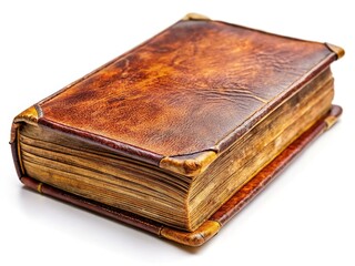 Obraz premium Antique Book, Isolated, White Background, Detailed Texture, Vintage Literature