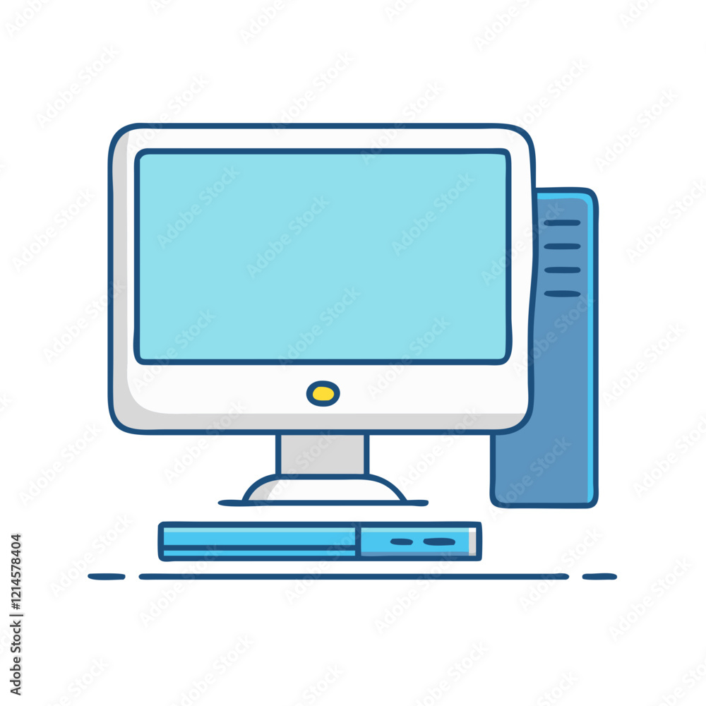 Aufkleber desktop computer icon, desktop computer vector illustration-simple illustration of desktop computer,