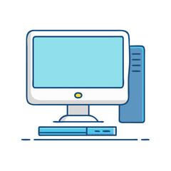 desktop computer icon, desktop computer vector illustration-simple illustration of desktop computer, perfect for desktop computer logos and icons