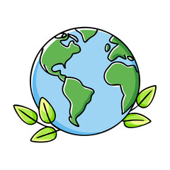 earth with leaves icon, earth with leaves vector illustration-simple illustration of earth with leaves, perfect for earth with leaves logos and icons