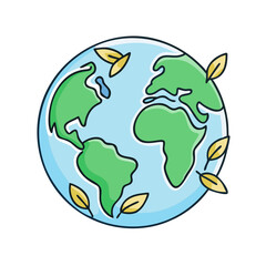 earth with leaves icon, earth with leaves vector illustration-simple illustration of earth with leaves, perfect for earth with leaves logos and icons