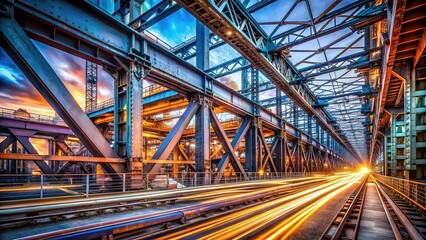 Long Exposure: Blurred Construction Site, Metal Structure Detail