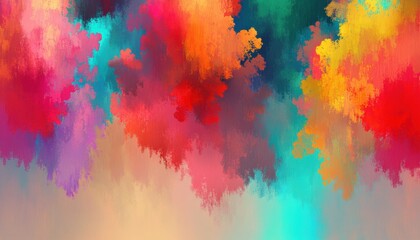 Fototapeta premium abstract background of water color splash, pastel color, green red orange yellow tone. draw on rough paper