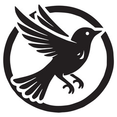 Fototapeta premium Silhouette of a bird on white background