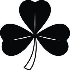 Three leaf clover vector illustration design, Three leaf clover silhouette, Three leaf clover line art vector