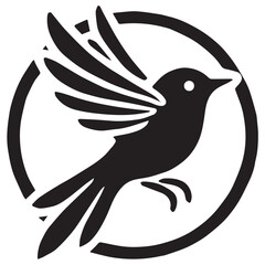 Silhouette of a bird on white background