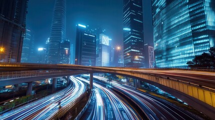 Obraz premium Futuristic Transportation Design in Modern Cityscape