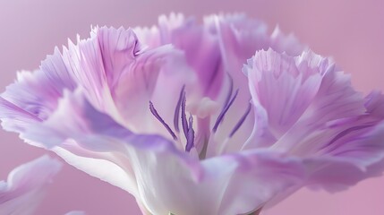 Fototapeta premium Soft focus on a beautiful purple flower, with a gradient pink background.