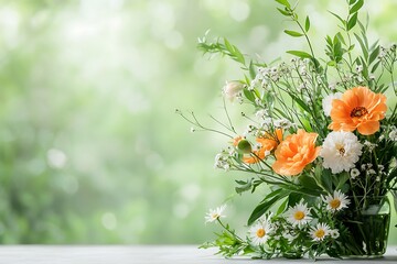 Vibrant floral arrangement in nature background serene environment botanical content