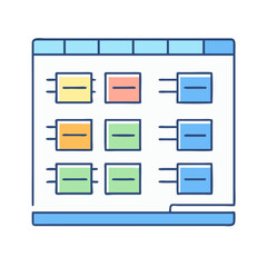kanban board icon, kanban board vector illustration-simple illustration of kanban board, perfect for kanban board logos and icons