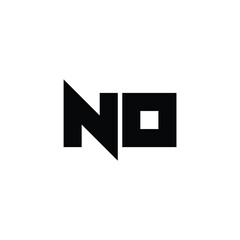 NO monogram logo design letter text name symbol monochrome logotype alphabet character simple logo