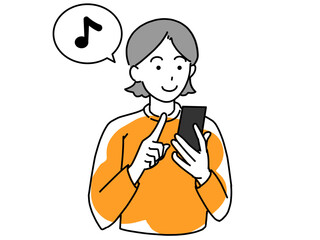 スマホを持っている人物