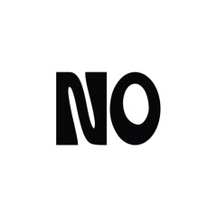 NO monogram logo design letter text name symbol monochrome logotype alphabet character simple logo