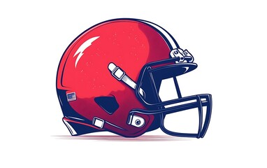 Fototapeta premium Football helmet illustration, sports equipment, isolated design