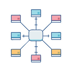 network topology icon, network topology vector illustration-simple illustration of network topology, perfect for network topology logos and icons